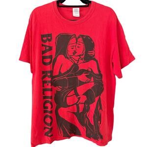 Y2K Bad Religion Nuns Kissing Band Shirt Adult Large